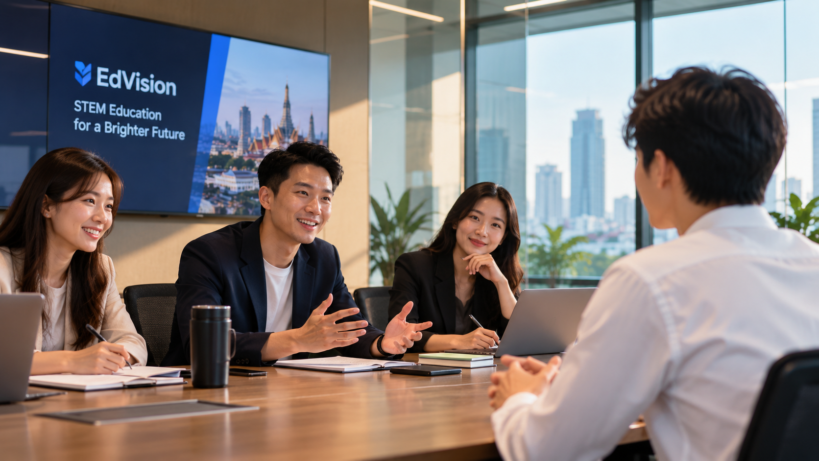 The EdVision team in a meeting